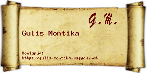 Gulis Montika névjegykártya